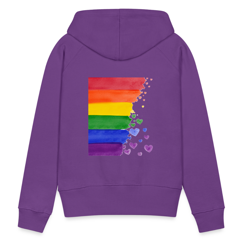 Frauen Premium Hoodie - LGBT Streifen - Purple