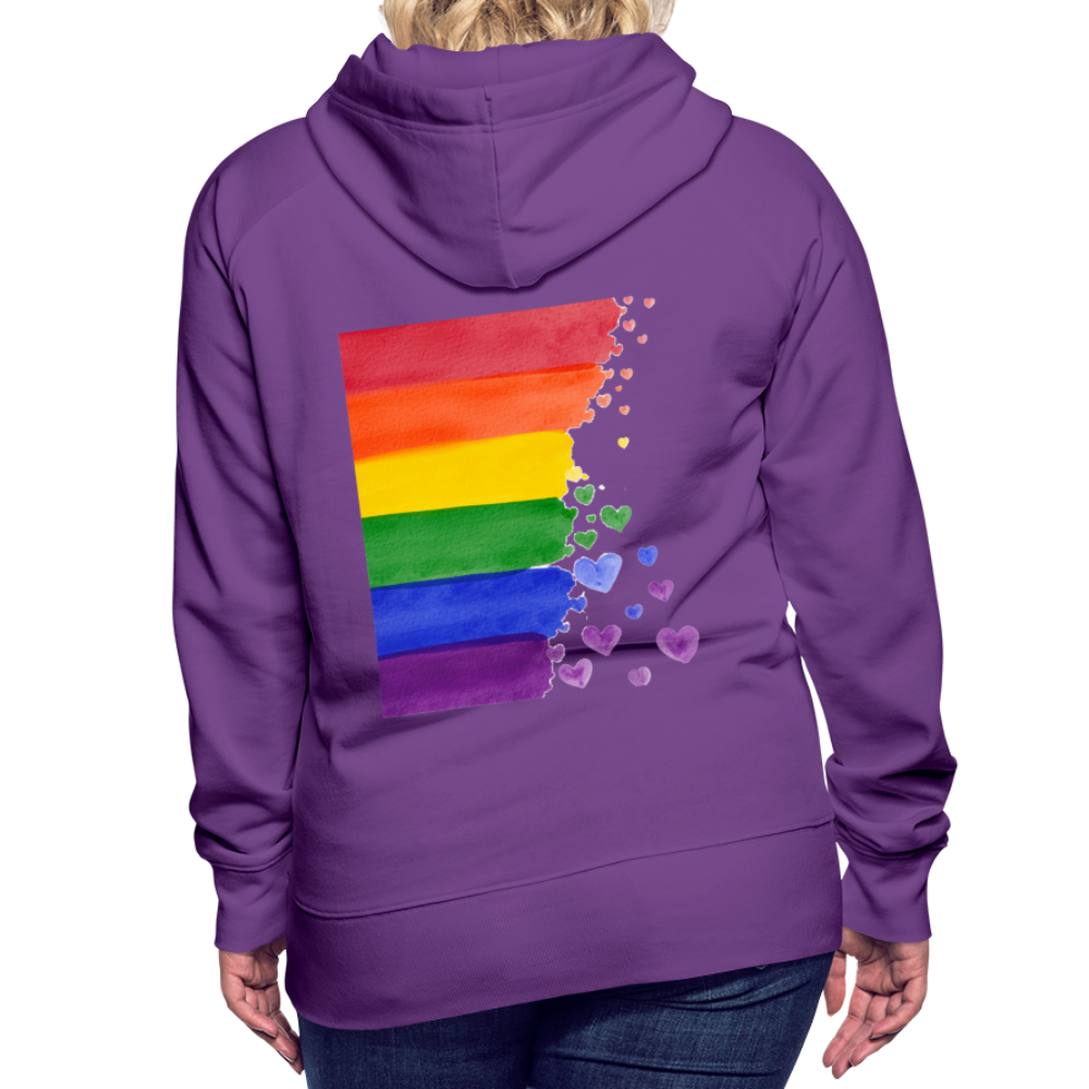 Frauen Premium Hoodie - LGBT Streifen - Purple