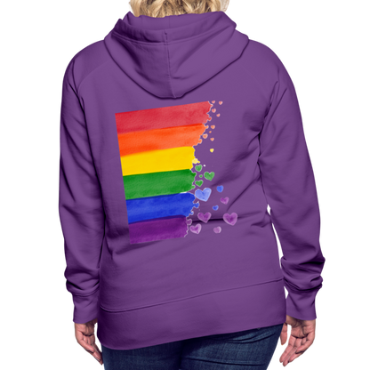 Frauen Premium Hoodie - LGBT Streifen - Purple