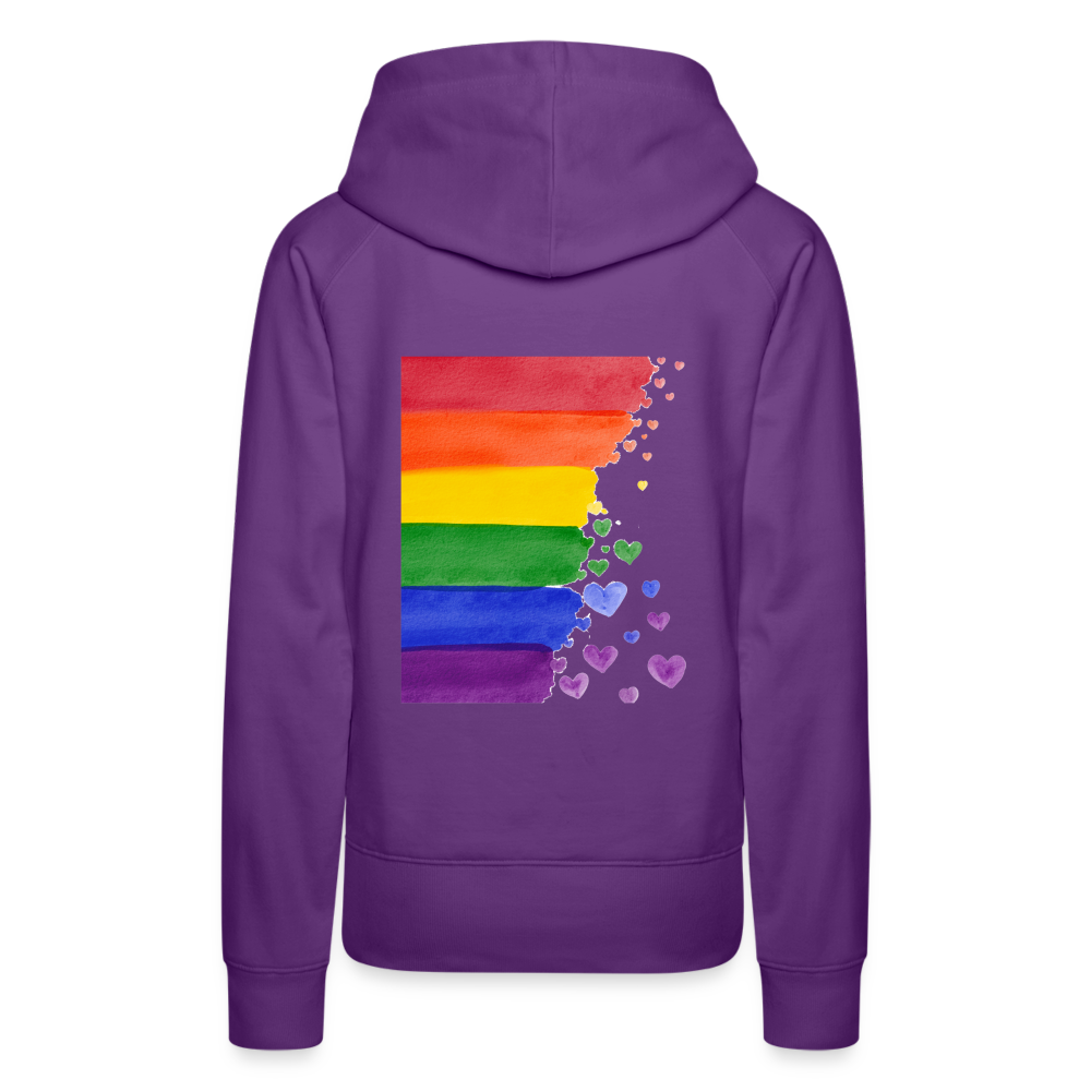 Frauen Premium Hoodie - LGBT Streifen - Purple