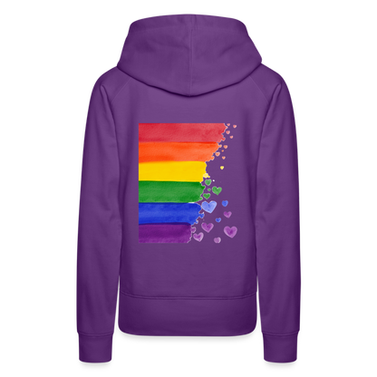 Frauen Premium Hoodie - LGBT Streifen - Purple