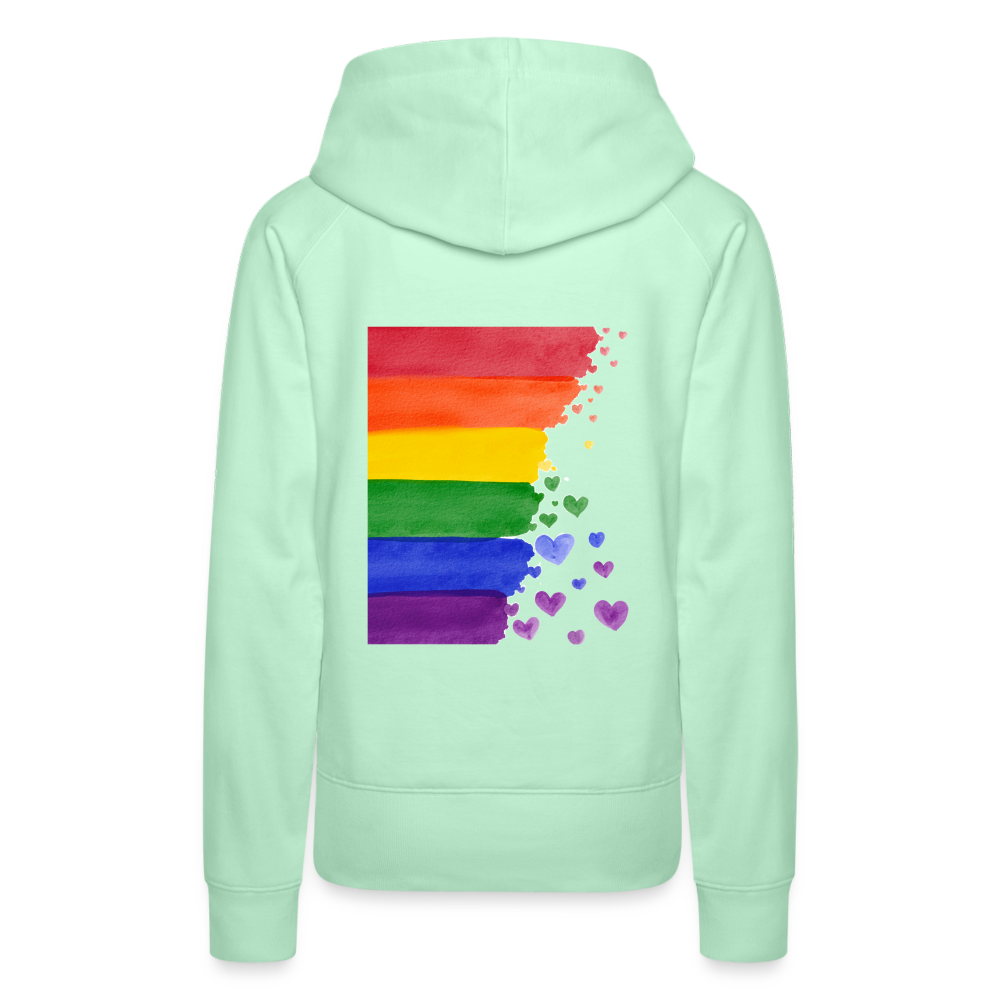 Frauen Premium Hoodie - LGBT Streifen - helles Mintgrün