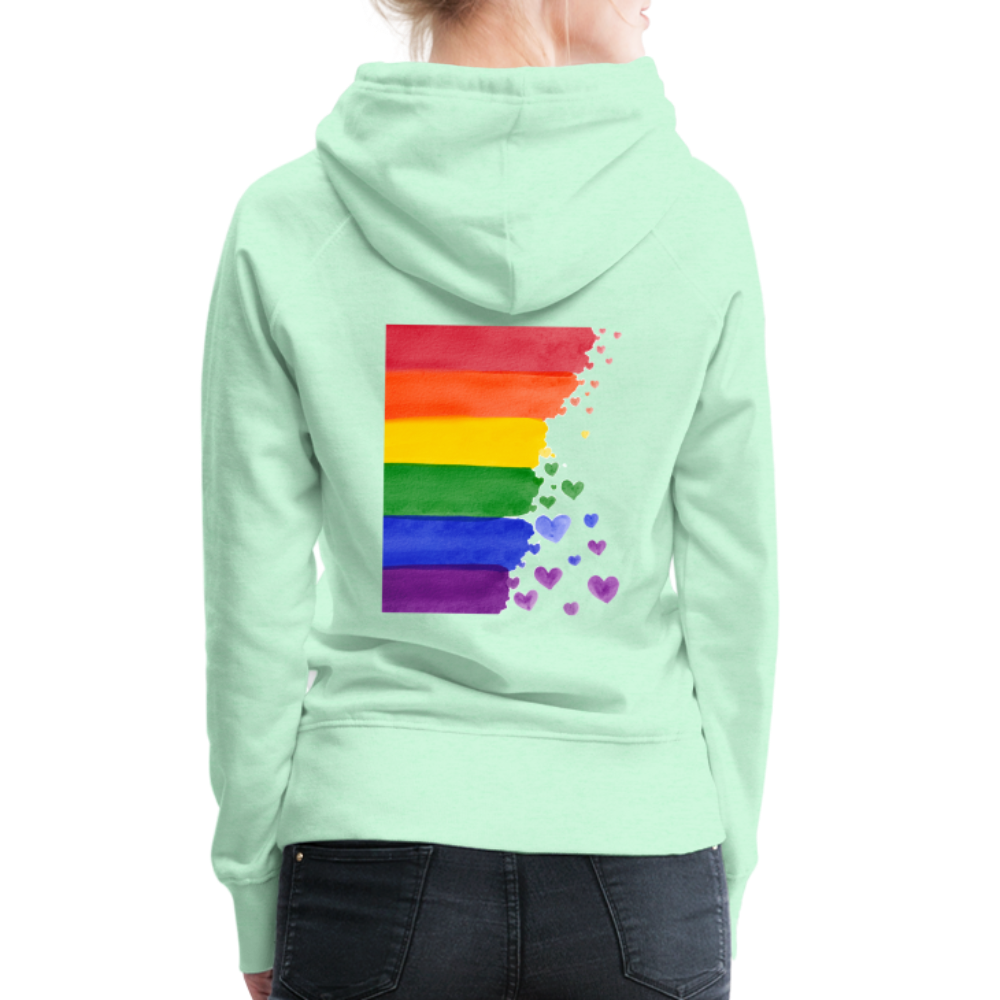 Frauen Premium Hoodie - LGBT Streifen - helles Mintgrün