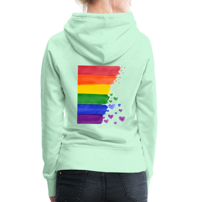 Frauen Premium Hoodie - LGBT Streifen - helles Mintgrün