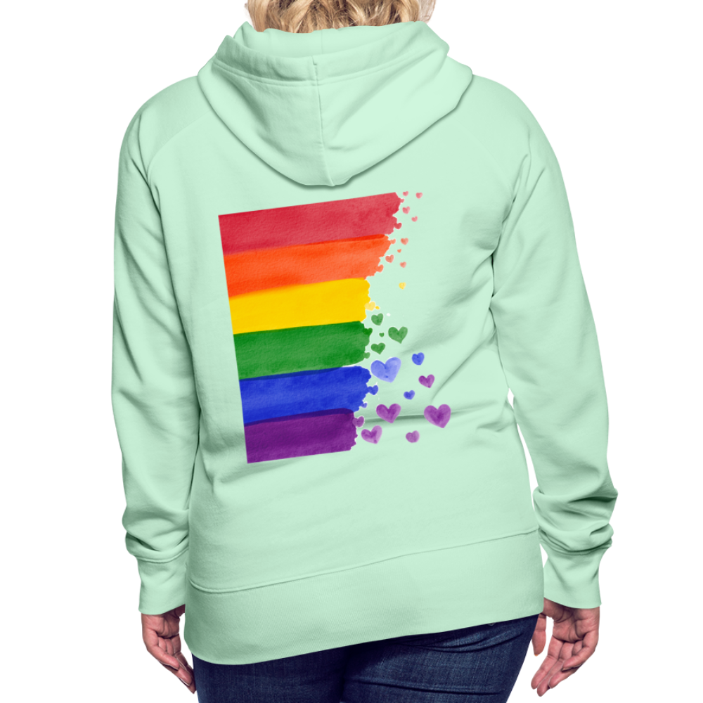 Frauen Premium Hoodie - LGBT Streifen - helles Mintgrün