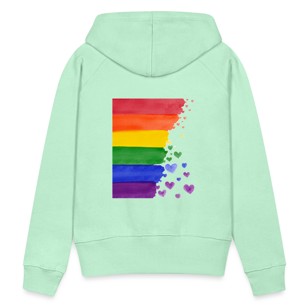 Frauen Premium Hoodie - LGBT Streifen - helles Mintgrün