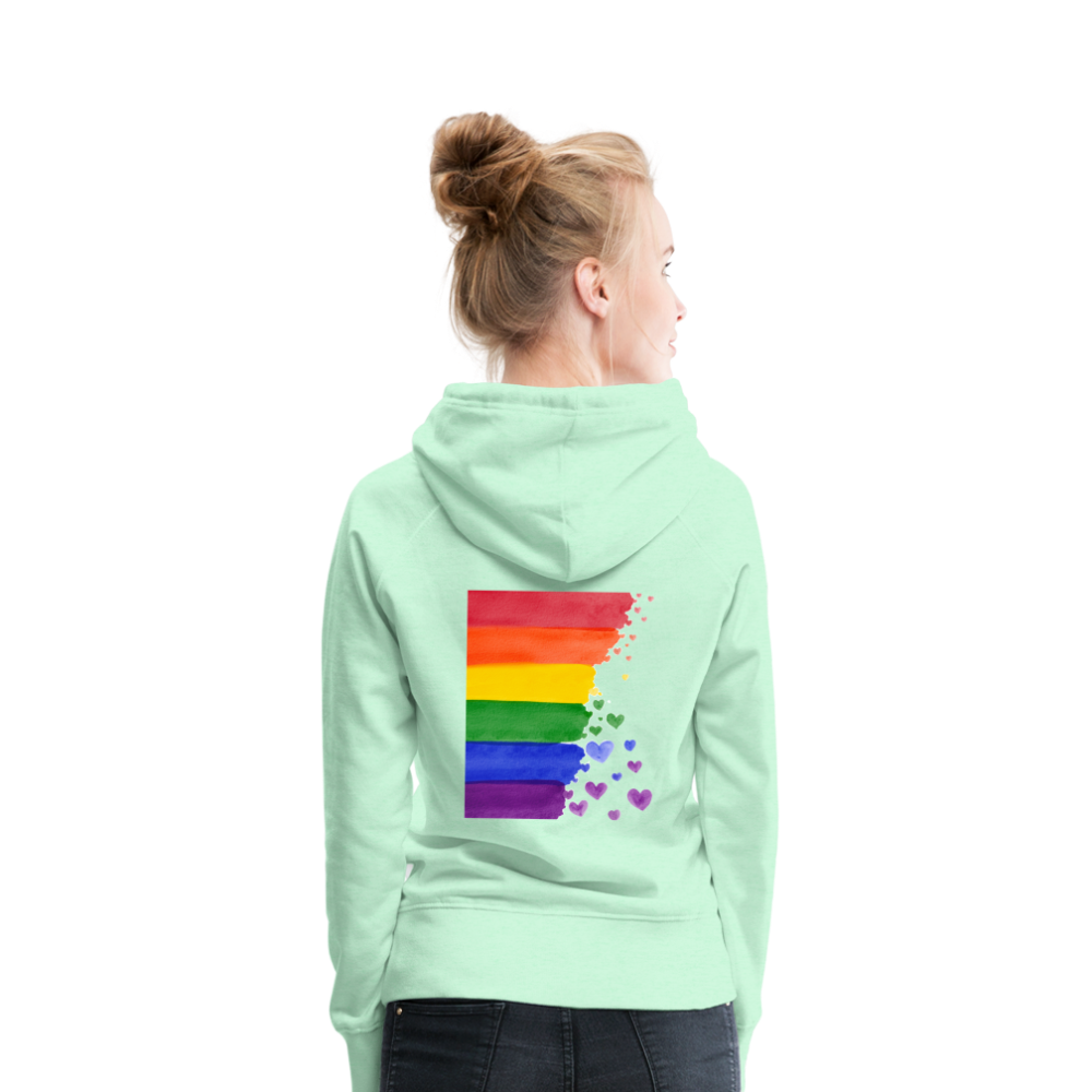 Frauen Premium Hoodie - LGBT Streifen - helles Mintgrün