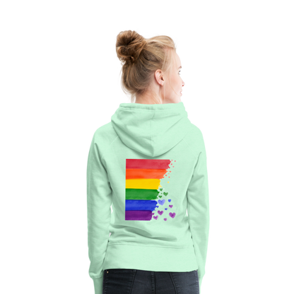 Frauen Premium Hoodie - LGBT Streifen - helles Mintgrün