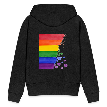 Frauen Premium Hoodie - LGBT Streifen - Anthrazit