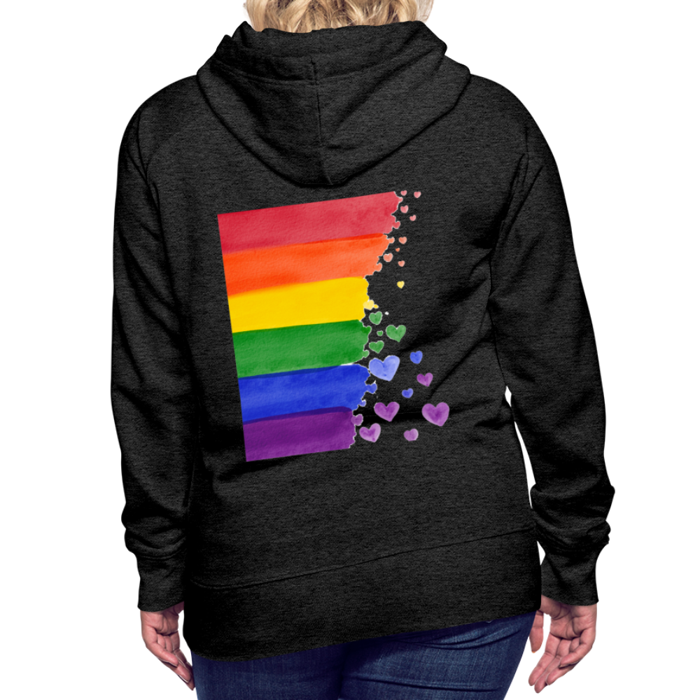 Frauen Premium Hoodie - LGBT Streifen - Anthrazit