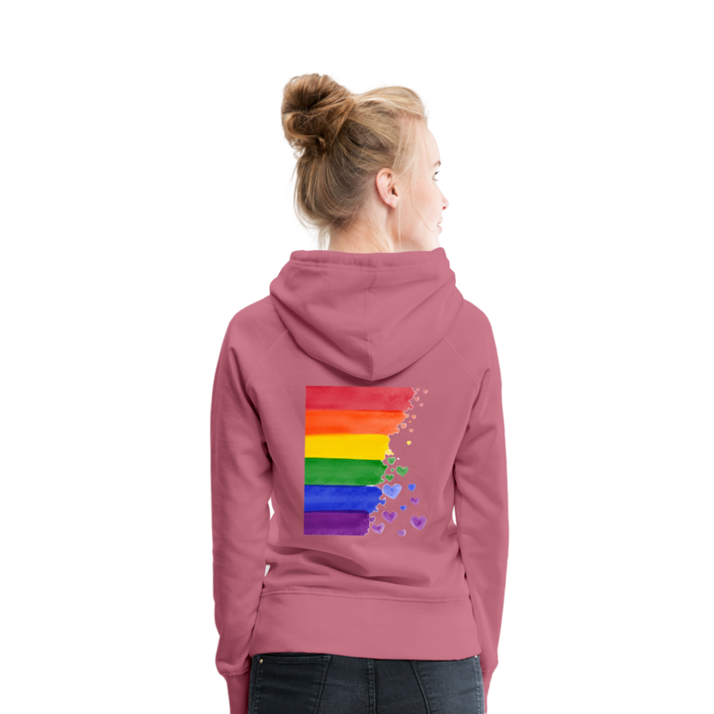 Frauen Premium Hoodie - LGBT Streifen - Malve