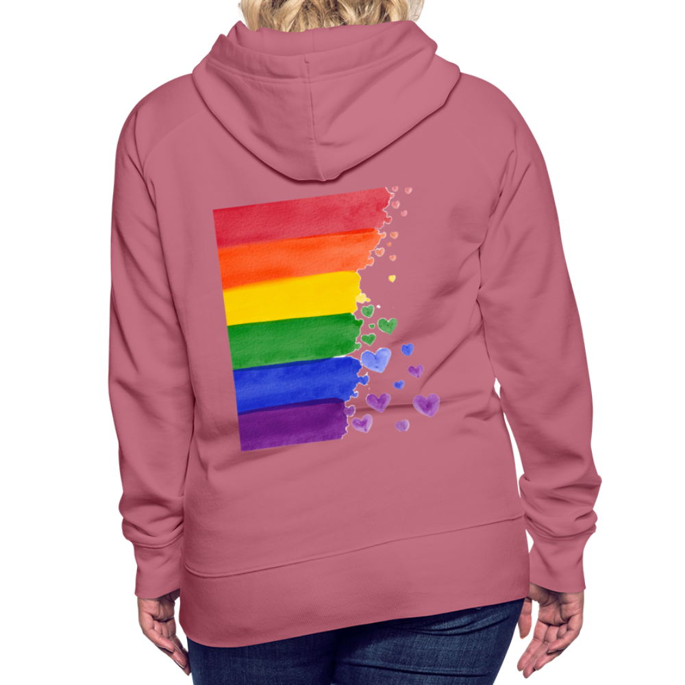 Frauen Premium Hoodie - LGBT Streifen - Malve