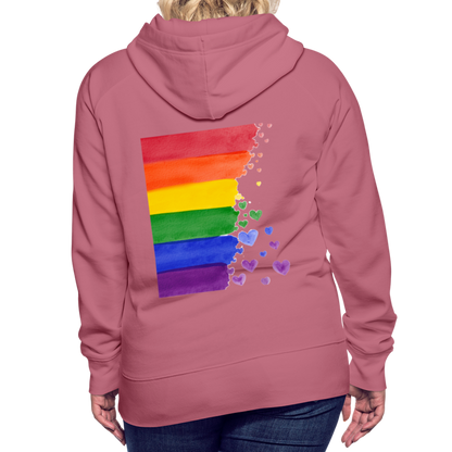 Frauen Premium Hoodie - LGBT Streifen - Malve