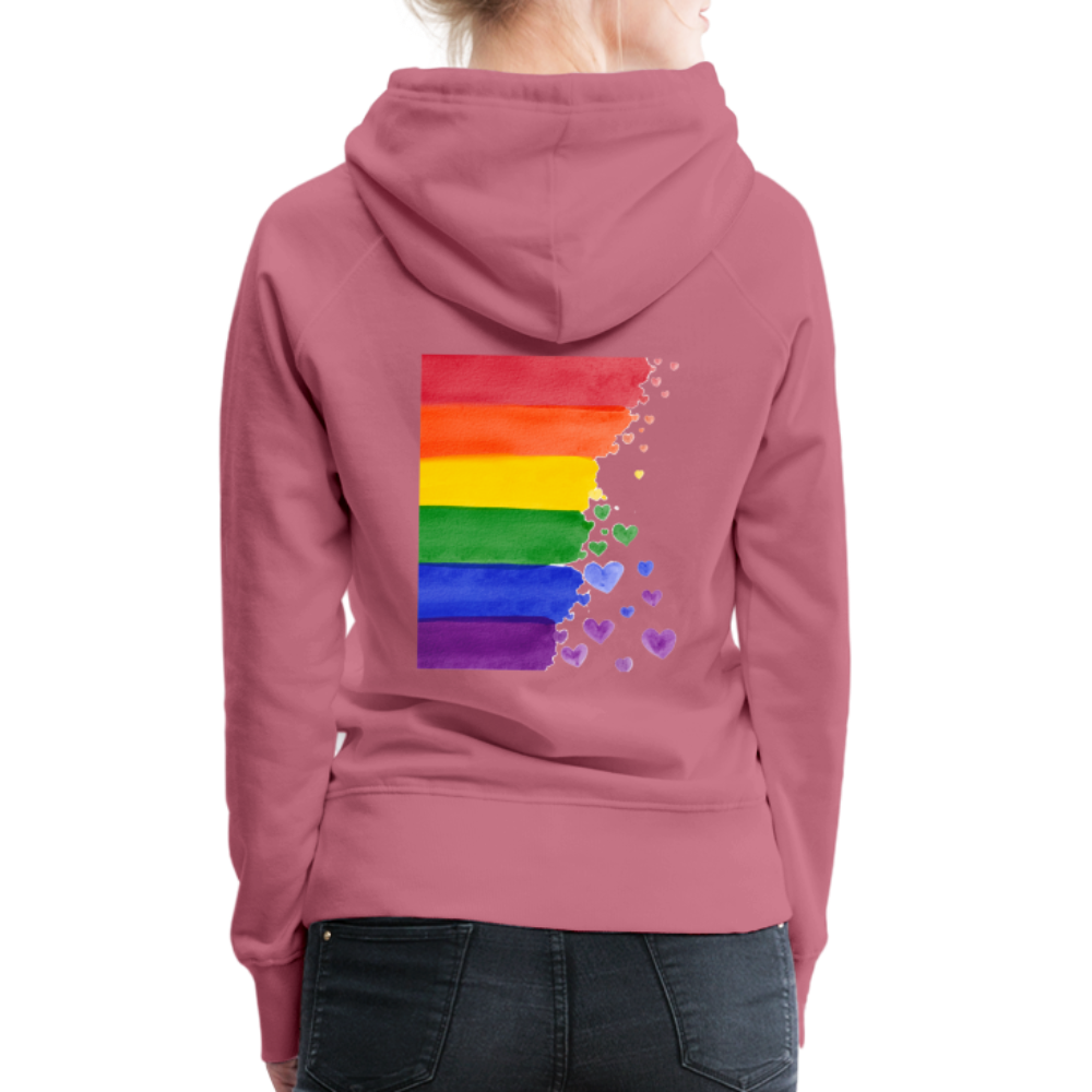 Frauen Premium Hoodie - LGBT Streifen - Malve