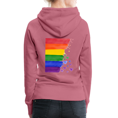 Frauen Premium Hoodie - LGBT Streifen - Malve