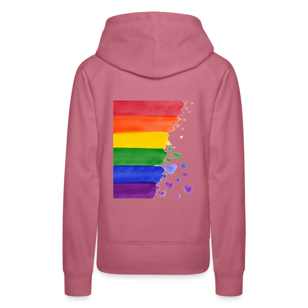 Frauen Premium Hoodie - LGBT Streifen - Malve