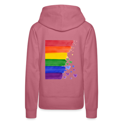 Frauen Premium Hoodie - LGBT Streifen - Malve