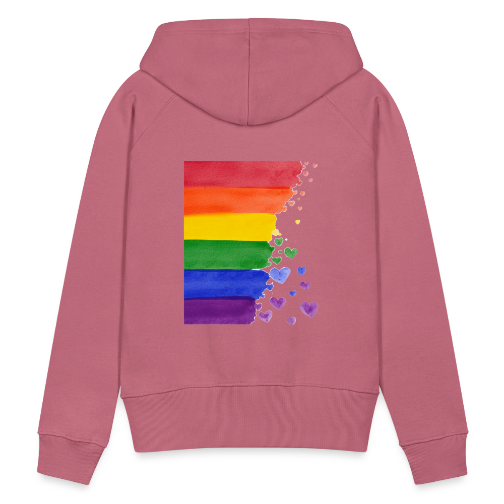 Frauen Premium Hoodie - LGBT Streifen - Malve