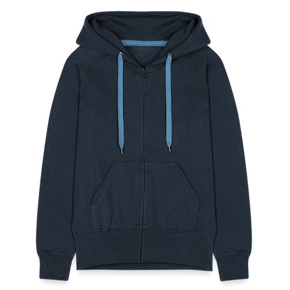 Frauen Premium Kapuzenjacke - LGBT Streifen - Navy