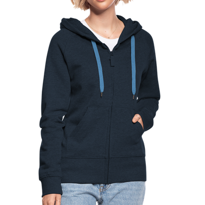 Frauen Premium Kapuzenjacke - LGBT Streifen - Navy