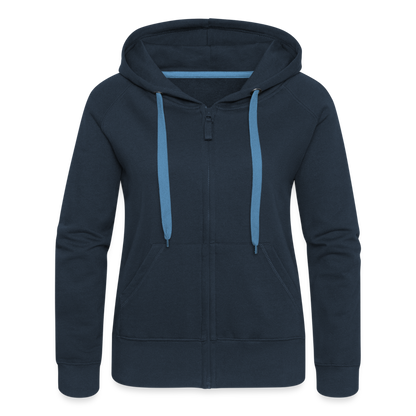 Frauen Premium Kapuzenjacke - LGBT Streifen - Navy