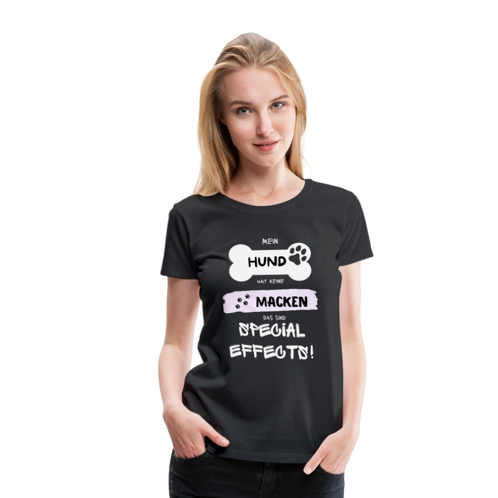 Frauen Premium T-Shirt - Hund Macken - Schwarz