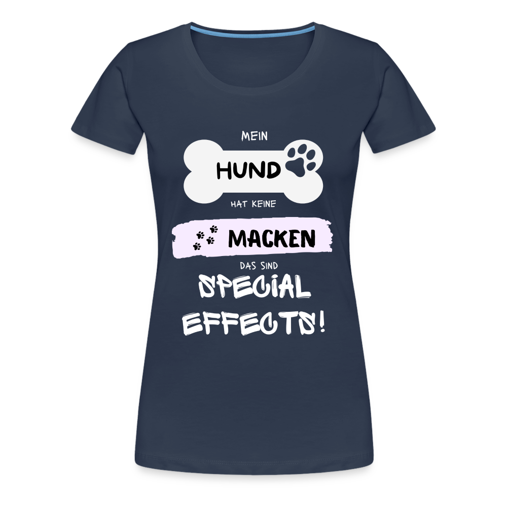 Frauen Premium T-Shirt - Hund Macken - Navy