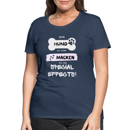 Frauen Premium T-Shirt - Hund Macken - Navy