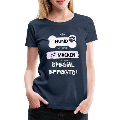 Frauen Premium T-Shirt - Hund Macken - Navy