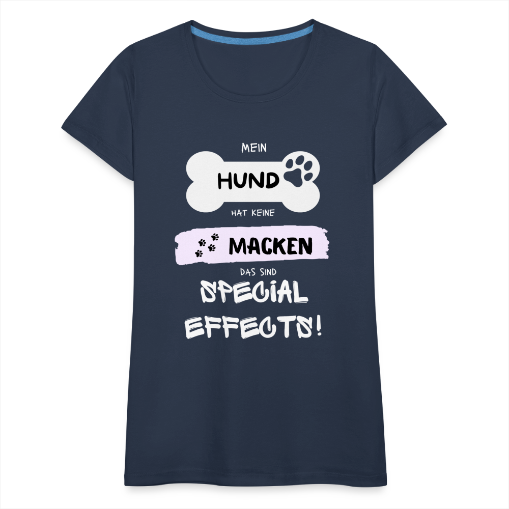 Frauen Premium T-Shirt - Hund Macken - Navy