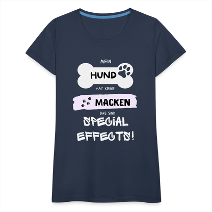 Frauen Premium T-Shirt - Hund Macken - Navy