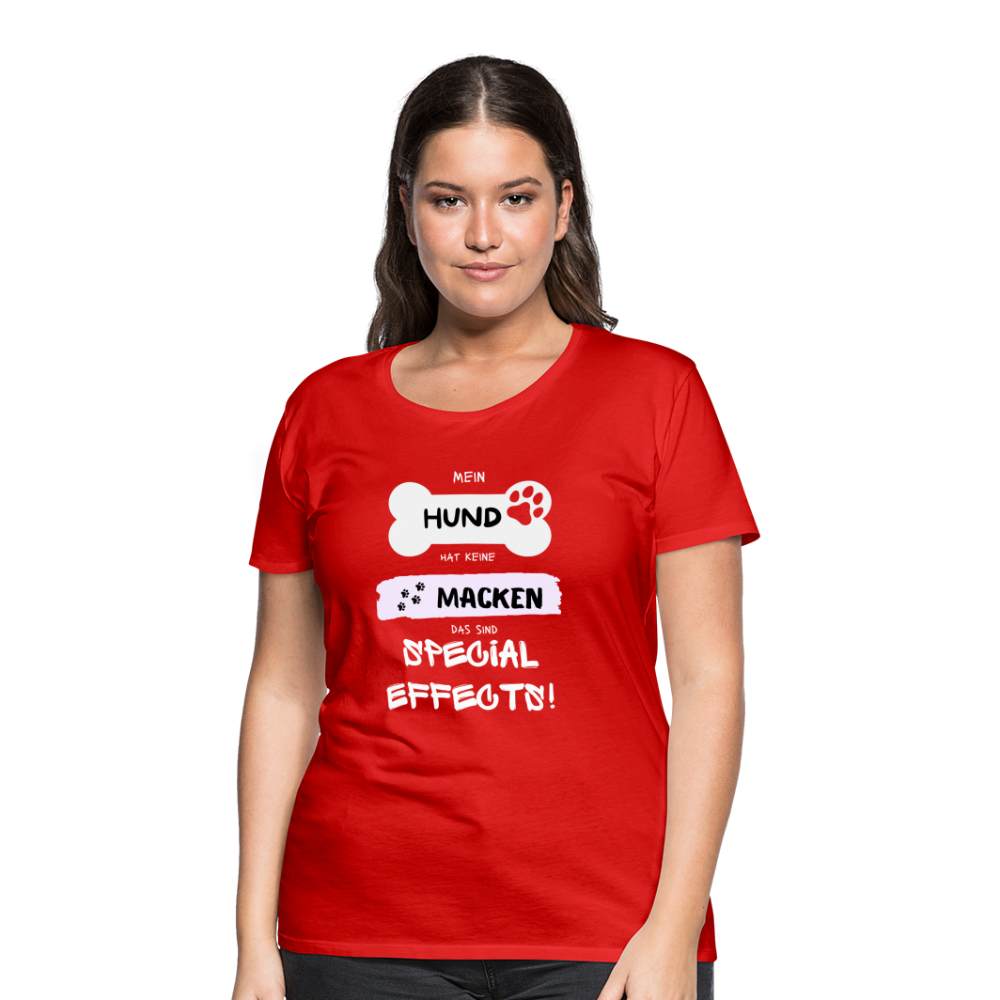 Frauen Premium T-Shirt - Hund Macken - Rot