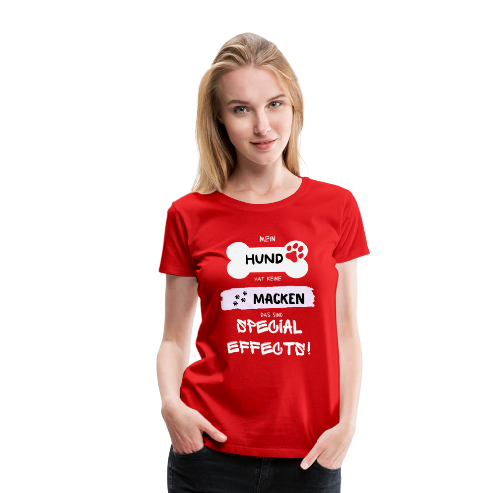 Frauen Premium T-Shirt - Hund Macken - Rot