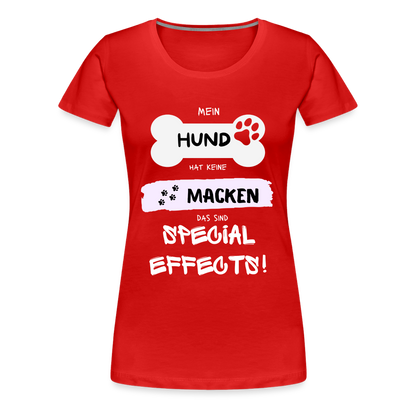 Frauen Premium T-Shirt - Hund Macken - Rot