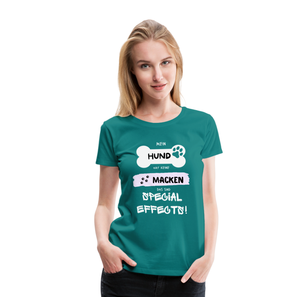 Frauen Premium T-Shirt - Hund Macken - Divablau