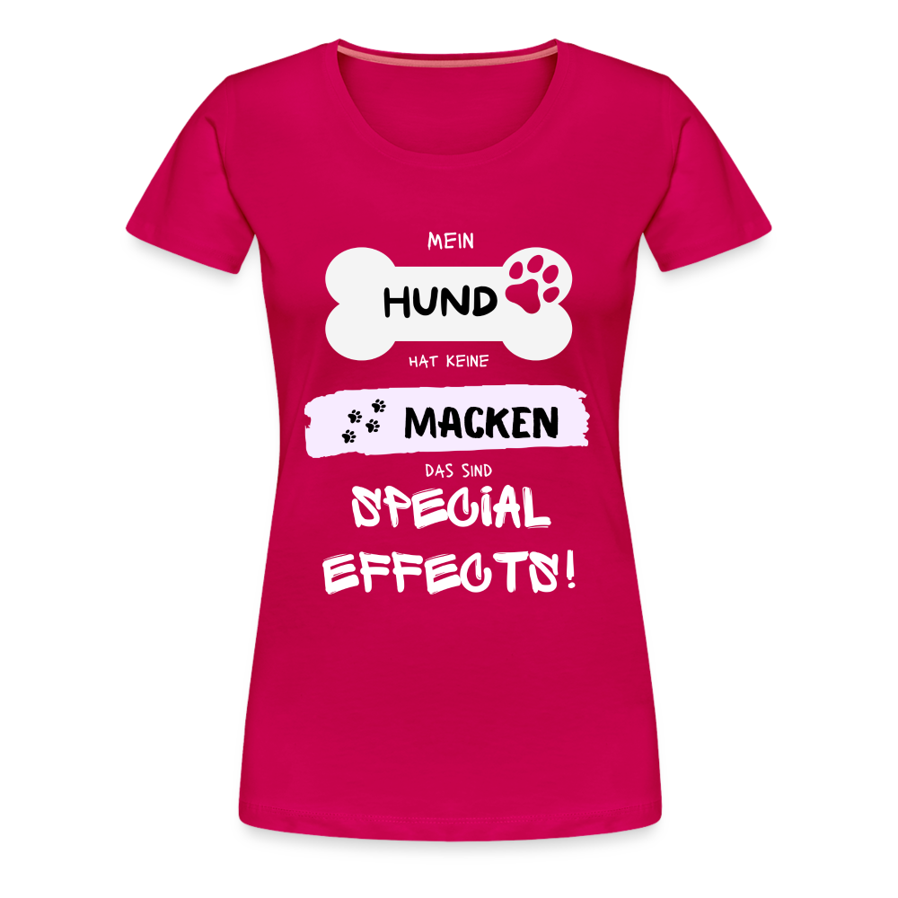 Frauen Premium T-Shirt - Hund Macken - dunkles Pink