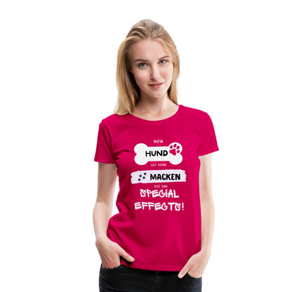 Frauen Premium T-Shirt - Hund Macken - dunkles Pink