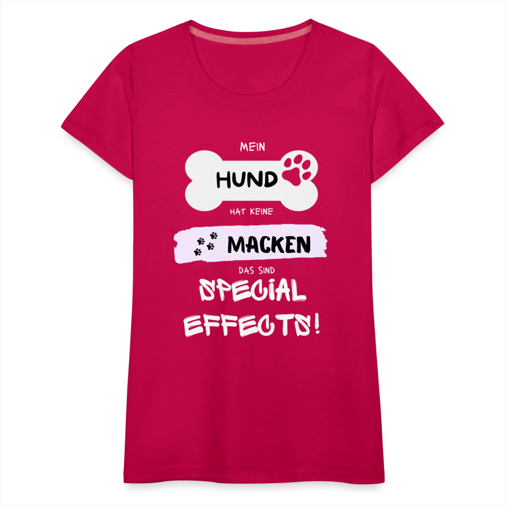 Frauen Premium T-Shirt - Hund Macken - dunkles Pink