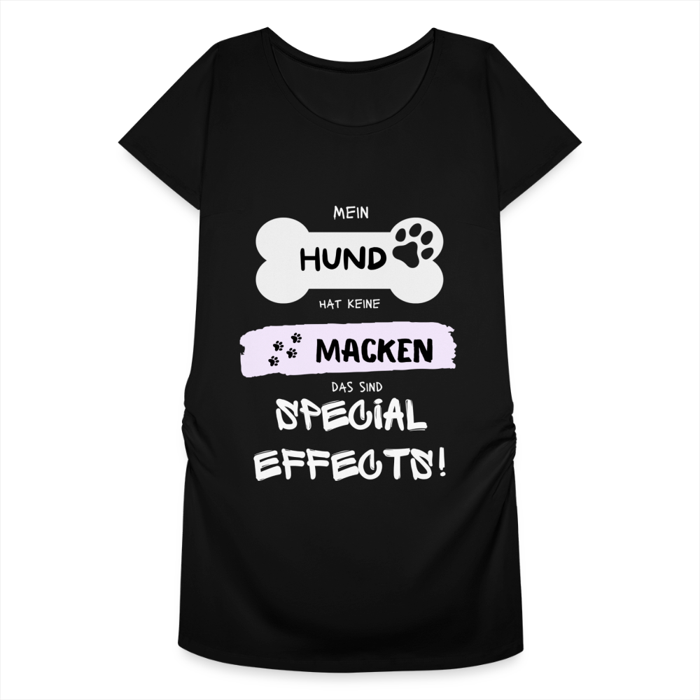 Frauen Schwangerschafts-T-Shirt - Hund Macken - Schwarz