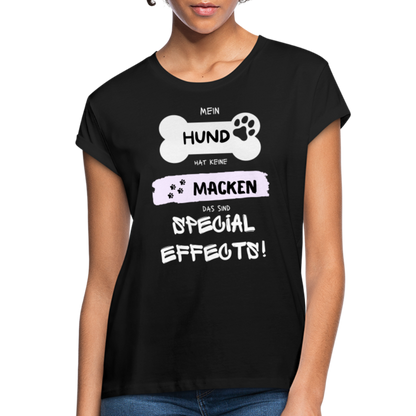 Frauen Oversize T-Shirt - Hund Macken - Schwarz