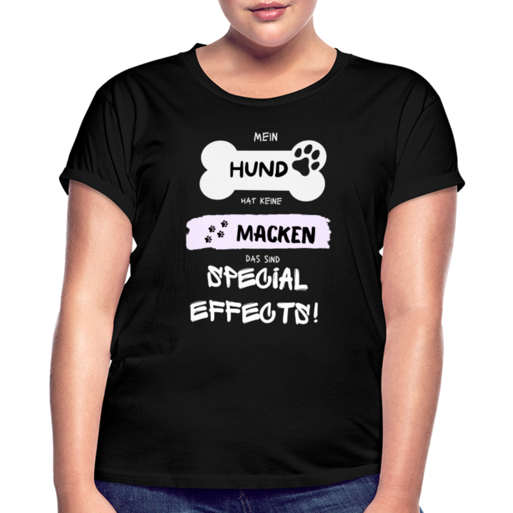 Frauen Oversize T-Shirt - Hund Macken - Schwarz