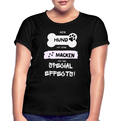 Frauen Oversize T-Shirt - Hund Macken - Schwarz