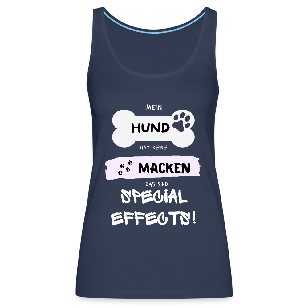 Frauen Premium Tank Top - Hund Macken - Navy