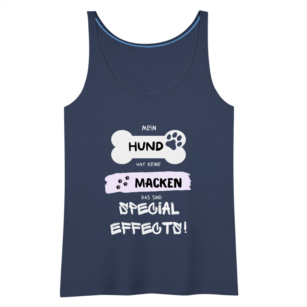 Frauen Premium Tank Top - Hund Macken - Navy