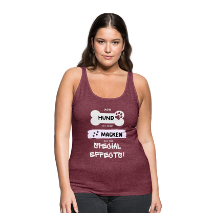 Frauen Premium Tank Top - Hund Macken - Bordeauxrot meliert