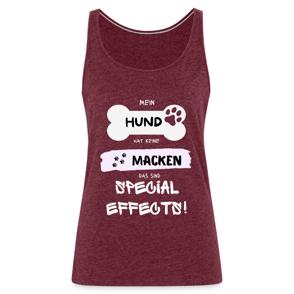 Frauen Premium Tank Top - Hund Macken - Bordeauxrot meliert