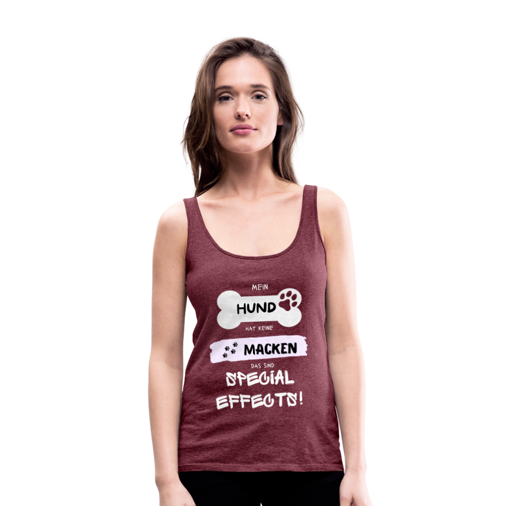 Frauen Premium Tank Top - Hund Macken - Bordeauxrot meliert