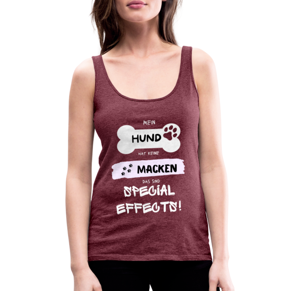 Frauen Premium Tank Top - Hund Macken - Bordeauxrot meliert