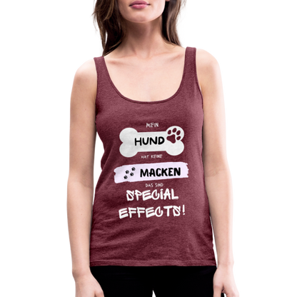 Frauen Premium Tank Top - Hund Macken - Bordeauxrot meliert