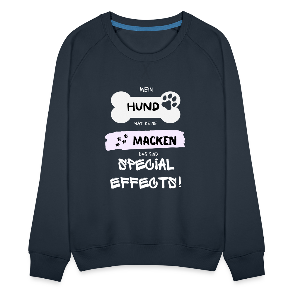 Frauen Premium Pullover - Hund Macken - Navy